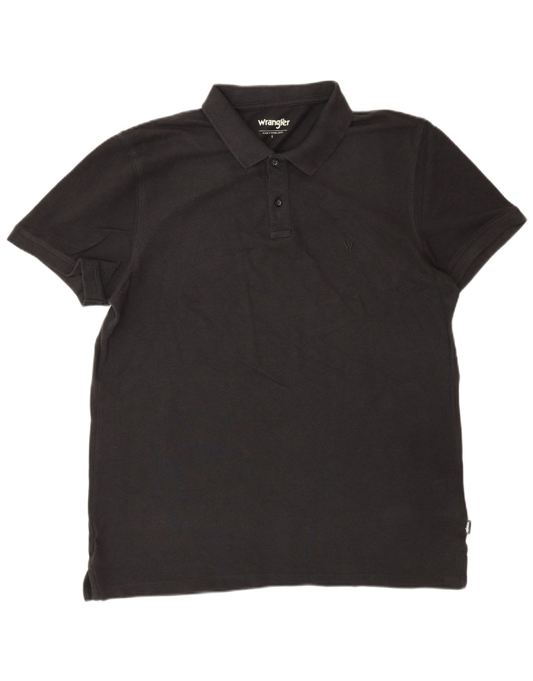 WRANGLER Mens Polo Shirt Large Black Cotton