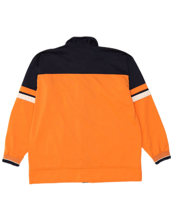Champion Mens Tracksuit Top Jacket Large Orange Colourblock Polyester