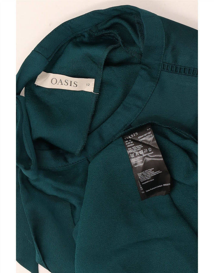 Oasis Womens A-Line Dress UK 12 Medium Green Polyester