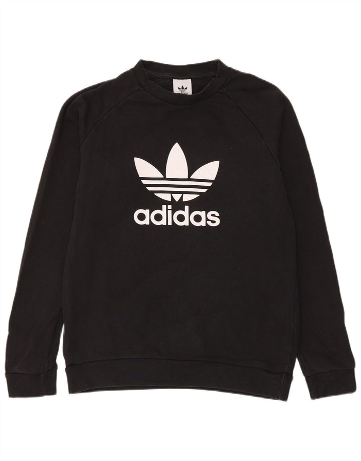 Adidas Mens Graphic Sweatshirt Jumper Medium Black Cotton