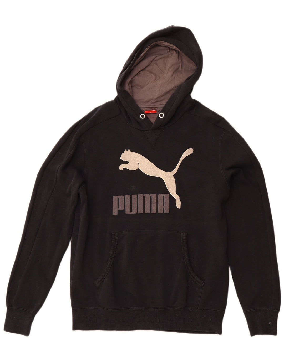 PUMA Mens Graphic Hoodie Jumper Medium Black Cotton Sports