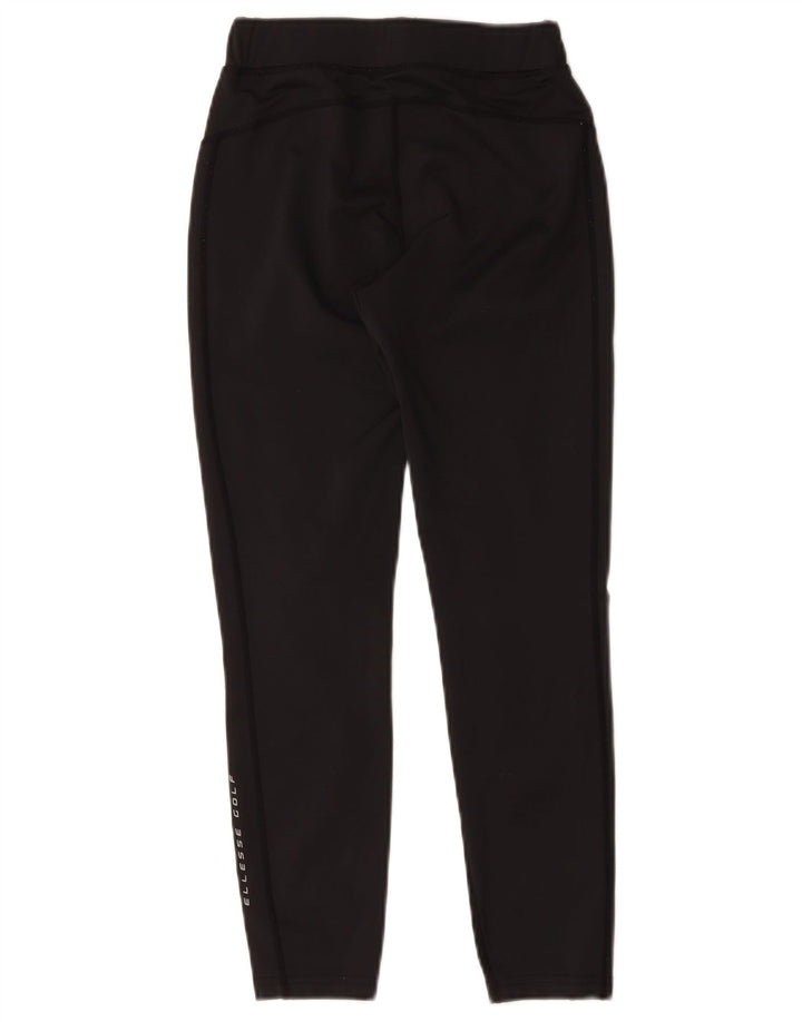 Ellesse Womens Graphic Crop Leggings UK 8 Small Black Polyester