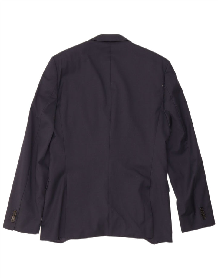 Hugo Boss Mens 2 Button Blazer Jacket US 40 Large Navy Blue Virgin Wool