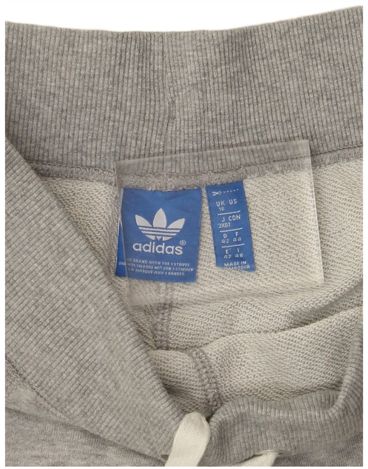 ADIDAS Womens Tracksuit Trousers Joggers UK 16 Large  Grey Polyester
