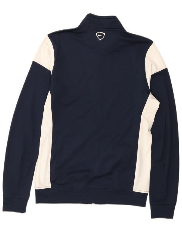 Nike Mens Dri Fit Tracksuit Top Jacket Medium Navy Blue Colourblock
