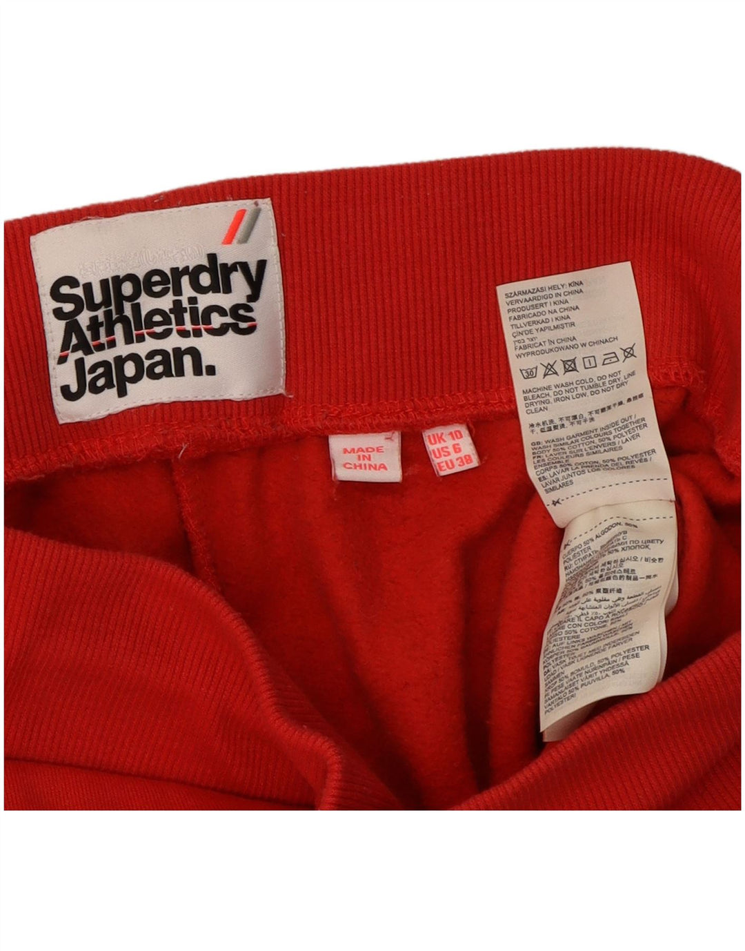 SUPERDRY Womens Tracksuit Trousers Joggers UK 10 Small  Red Cotton