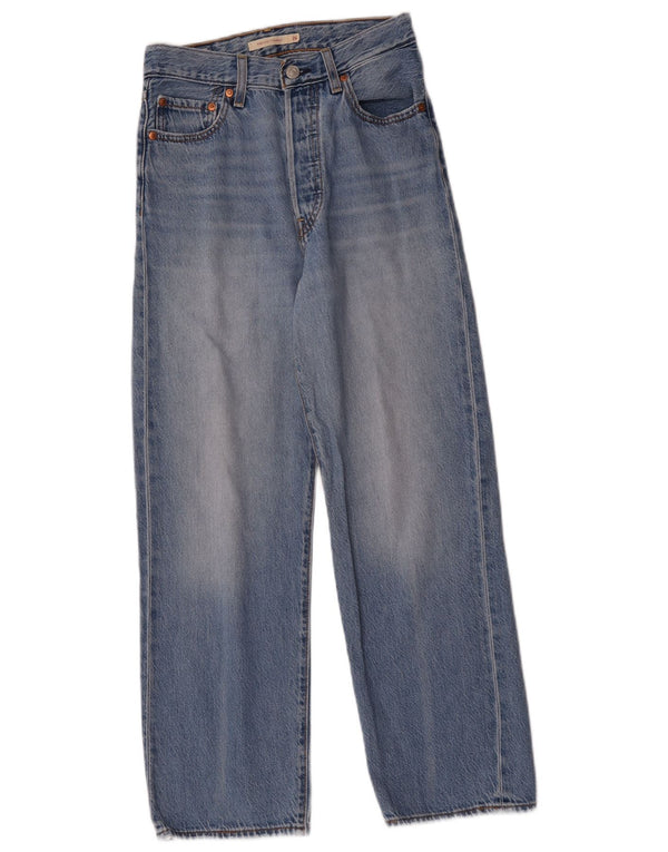 Levi's Womens Ribcage High Waist Straight Jeans W26 L27 Blue Cotton