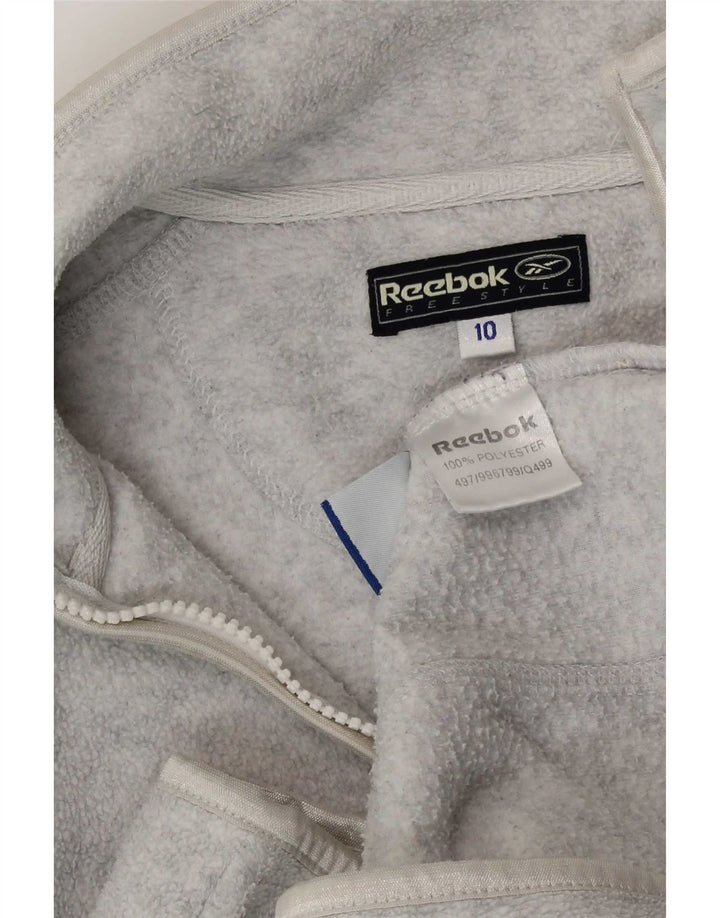 Reebok Womens Fleece Jacket UK 10 Small Grey Flecked Polyester