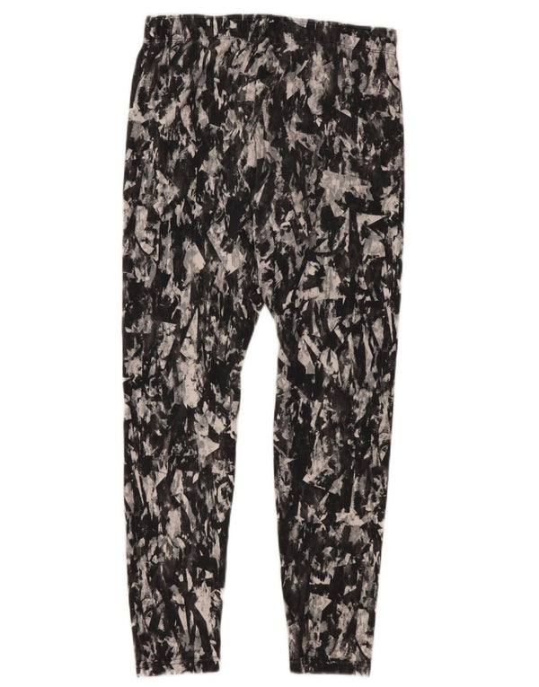 NIKE Womens Leggings UK 16 Large  Black Camouflage Cotton