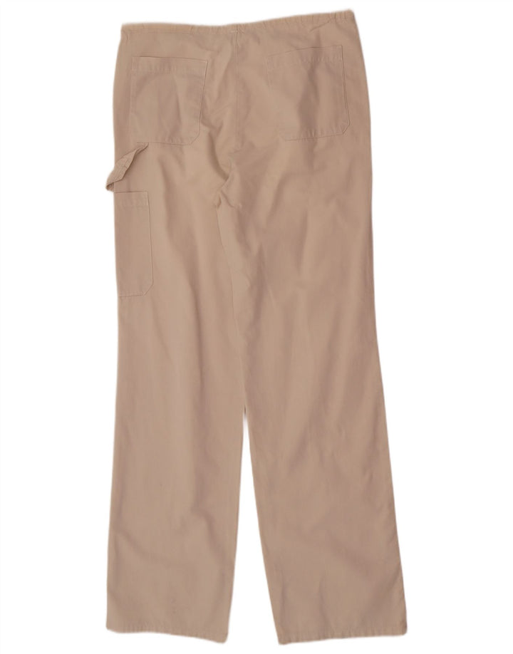 Benetton Womens Straight Cargo Trousers IT 40 Small W30 L32 Beige Cotton