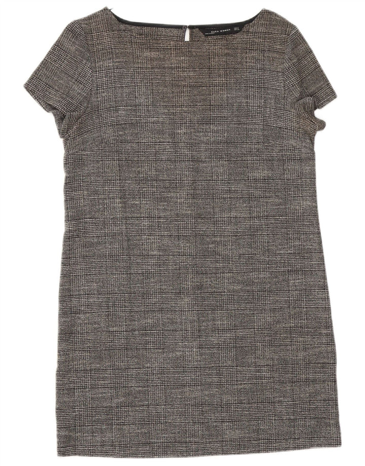 Zara Womens Shift Dress UK 12 Medium Grey Viscose