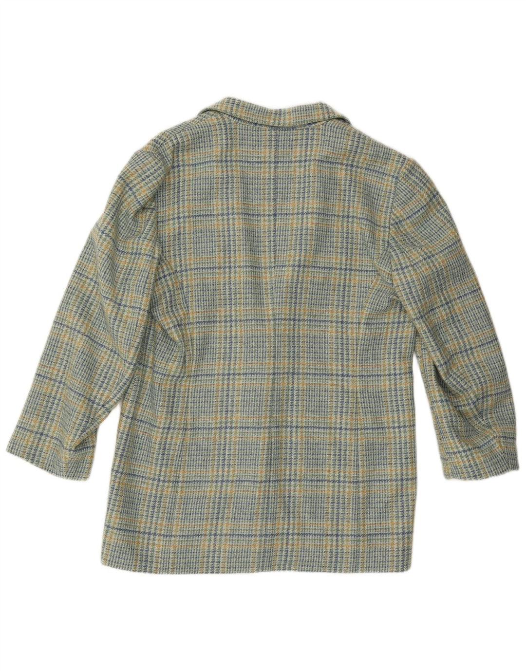 Vintage Womens 2 Button Blazer Jacket IT 46 Large Blue Check Wool