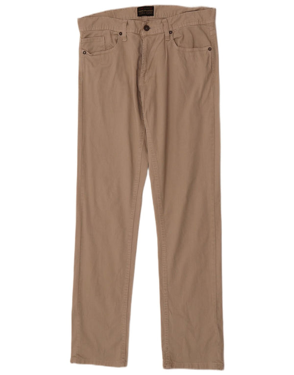 Zara Mens Straight Jeans EU 42 Large W32 L34 Beige Cotton