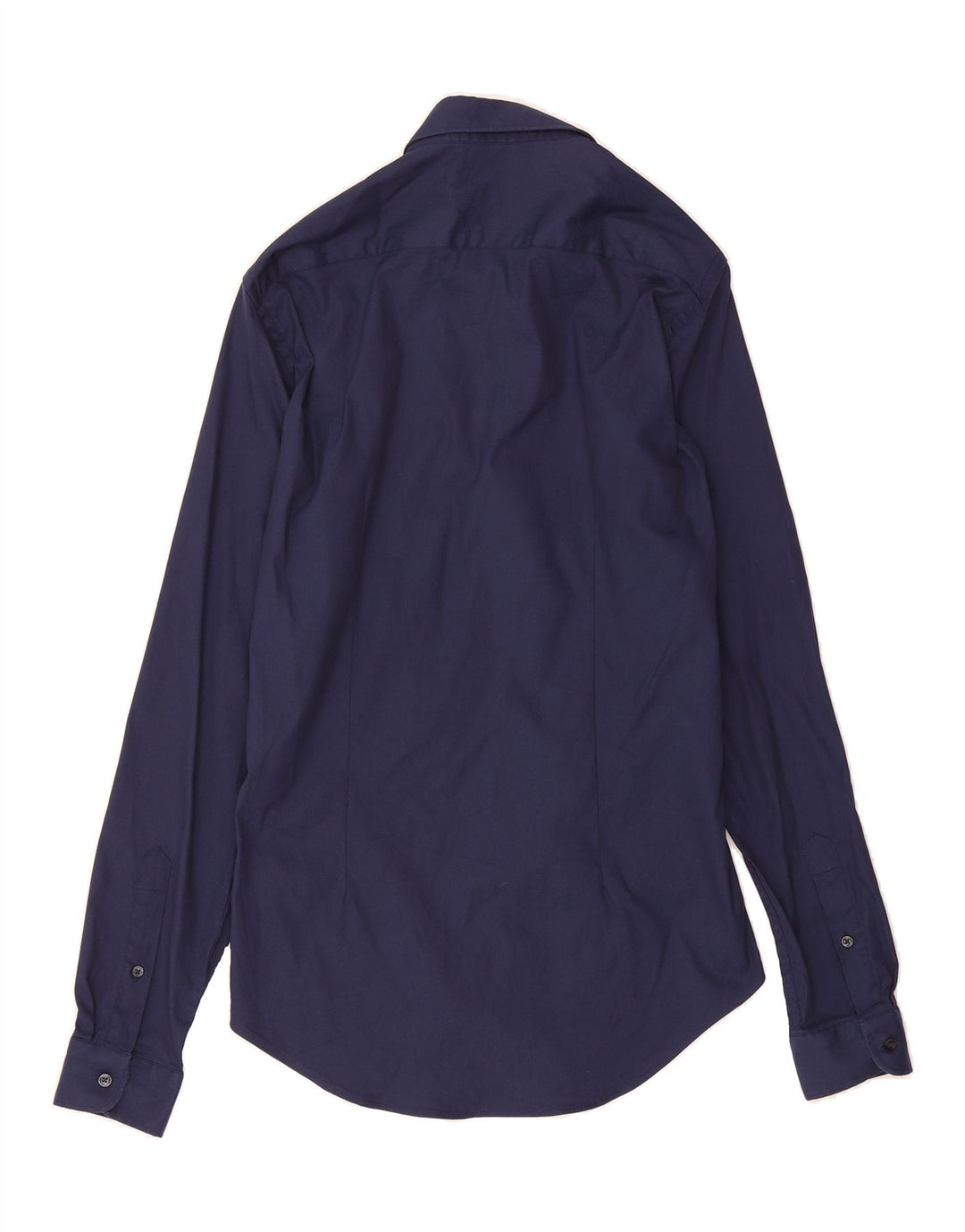 ZARA Mens Slim Fit Shirt Medium Navy Blue Cotton Vintage Zara and Second-Hand Zara from Messina Hembry 