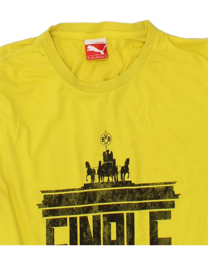 PUMA Mens Graphic T-Shirt Top Medium Yellow Cotton Vintage Puma and Second-Hand Puma from Messina Hembry 