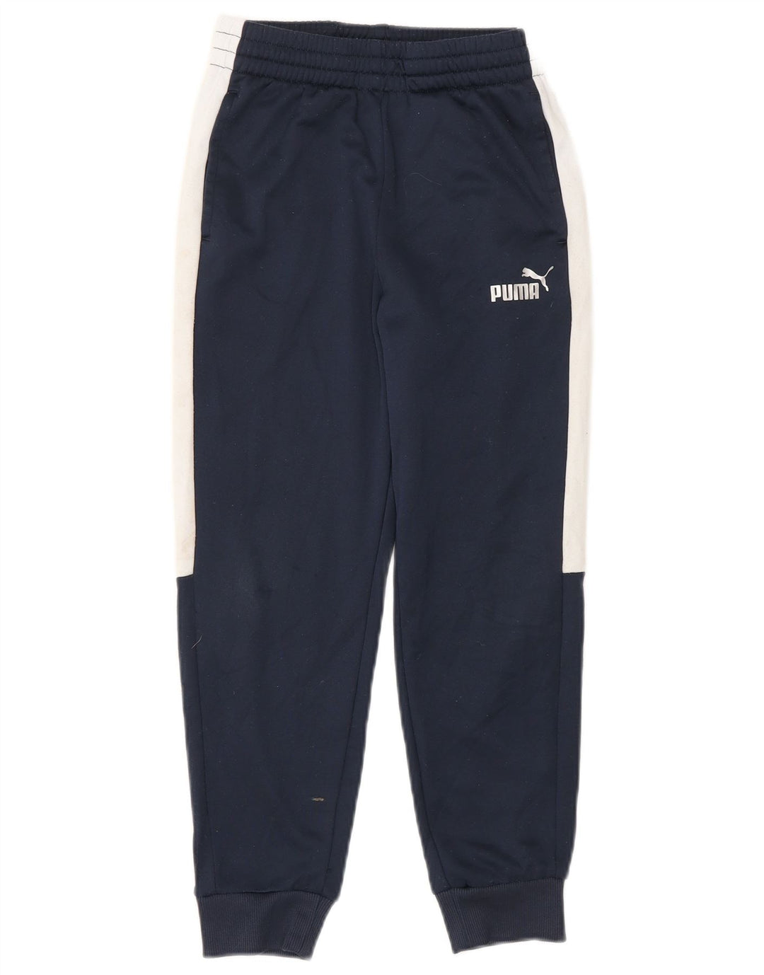 PUMA Boys Tracksuit Trousers Joggers 7-8 Years Small  Navy Blue