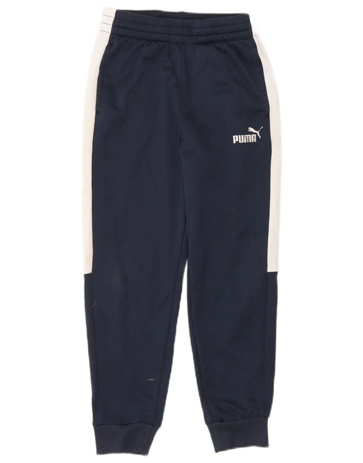 PUMA Boys Tracksuit Trousers Joggers 7-8 Years Small  Navy Blue
