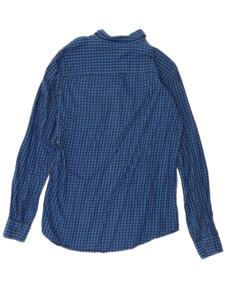 Jack & Jones Mens Shirt Small Blue Gingham Cotton