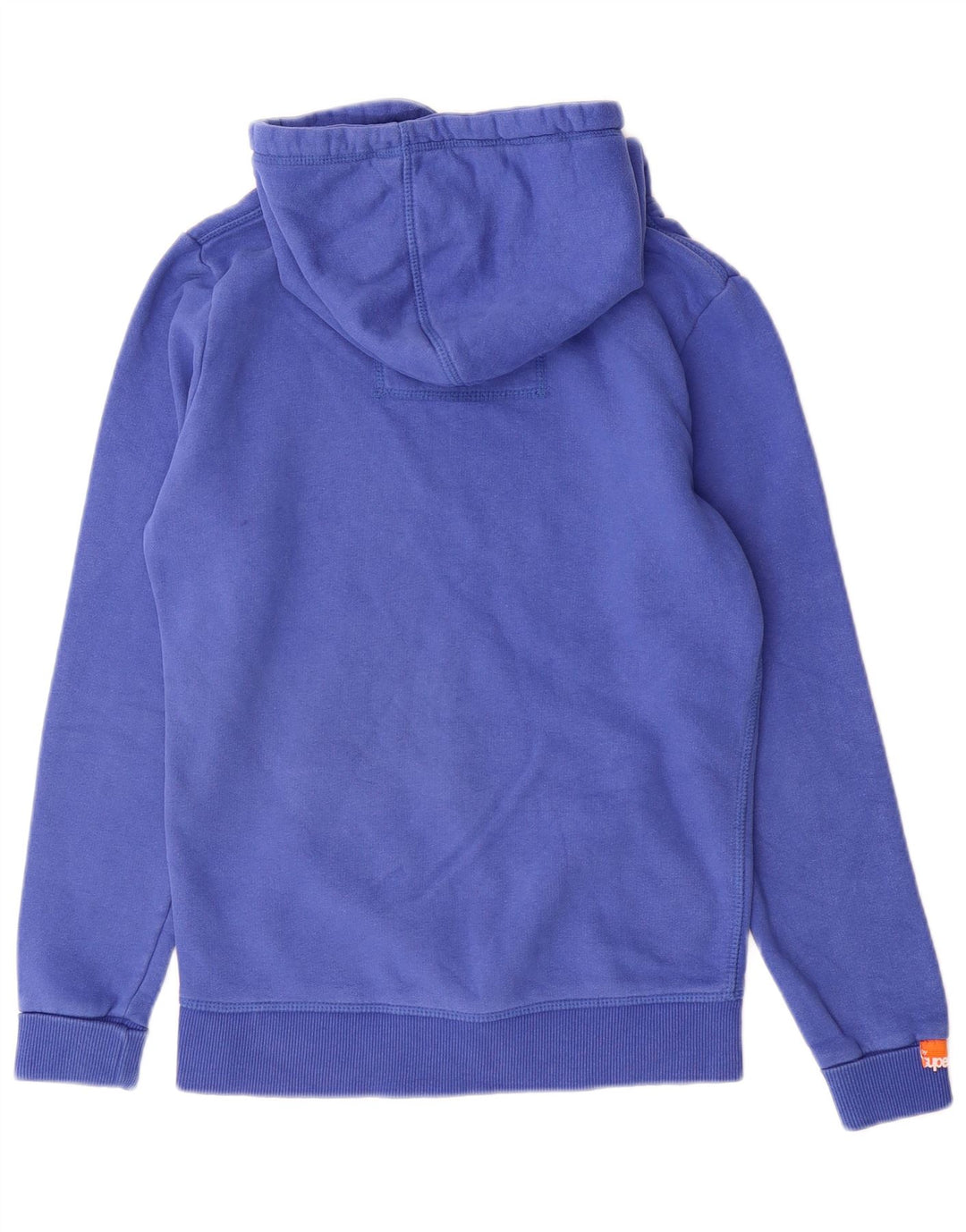 SUPERDRY Womens Graphic Hoodie Jumper UK 10 Small Blue Cotton