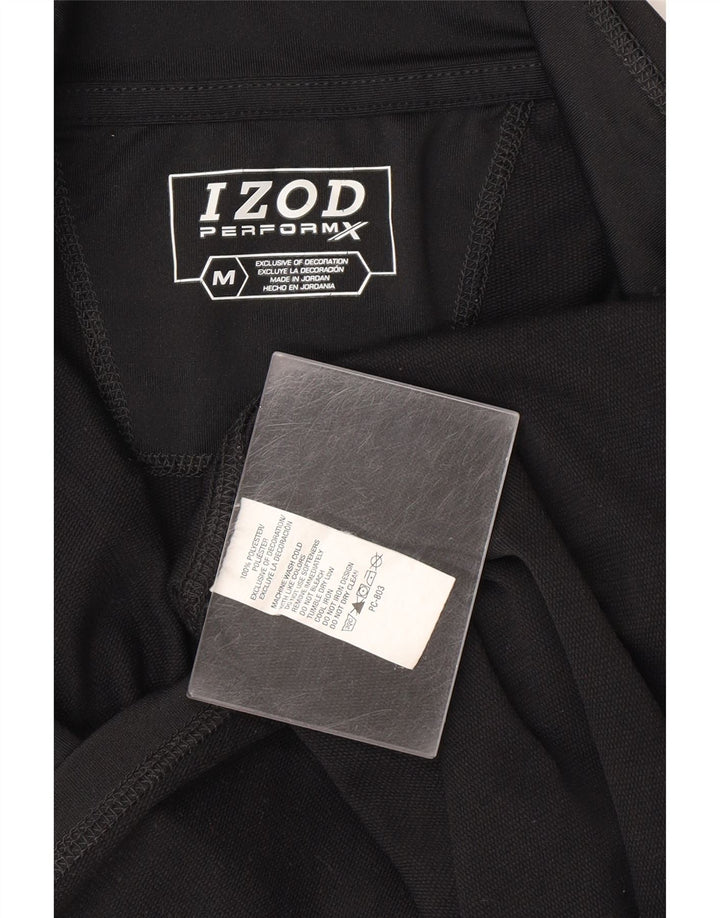 IZOD Mens Zip Neck Pullover Tracksuit Top Medium Black Polyester Vintage Izod and Second-Hand Izod from Messina Hembry 