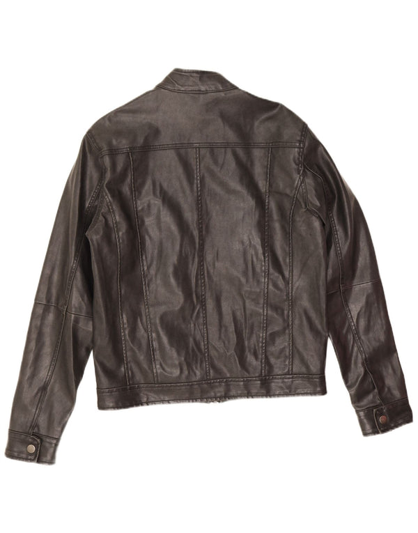 Vintage Mens Leather Jacket UK 38 Medium Black Leather