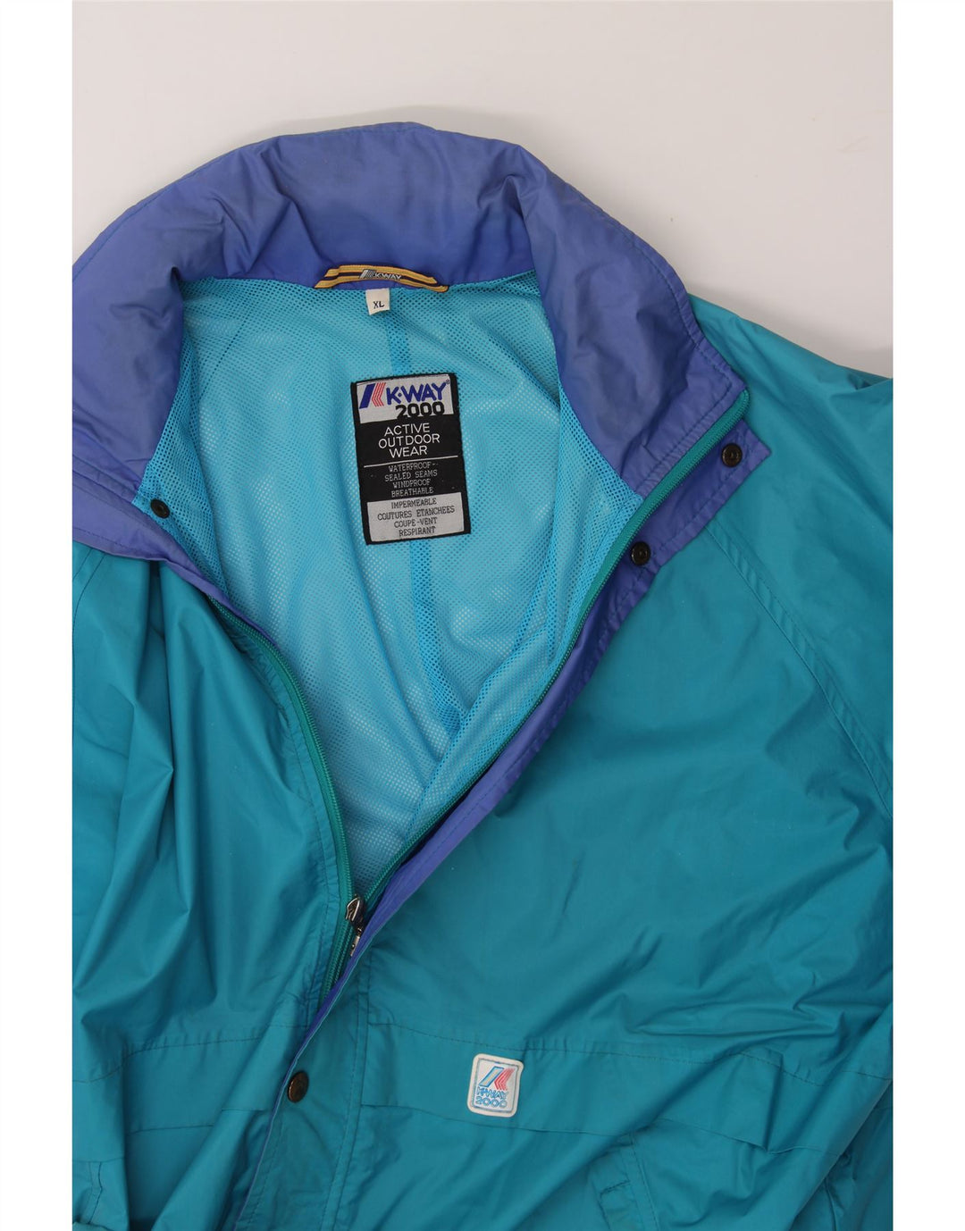 K-WAY Mens Raincoat UK 42 XL Blue Nylon Vintage K-Way and Second-Hand K-Way from Messina Hembry 