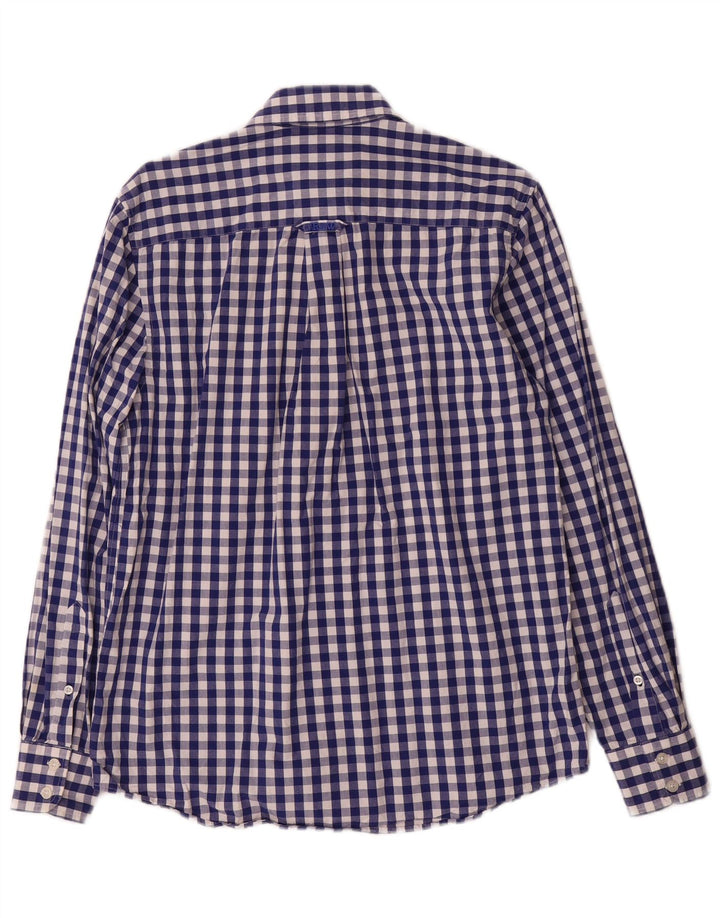 Crew Clothing Mens Shirt Small Blue Gingham Cotton