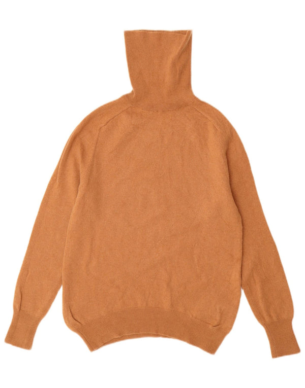 ZARA Womens Roll Neck Jumper Sweater UK 12 Medium Brown Wool