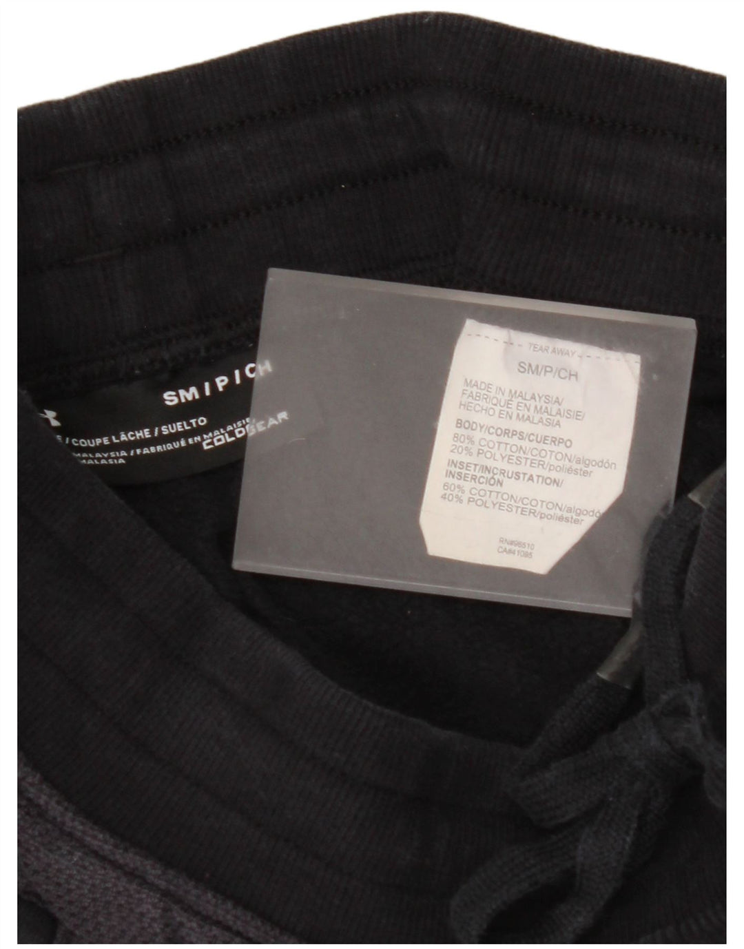 UNDER ARMOUR Mens Tracksuit Trousers Small  Black Colourblock Cotton