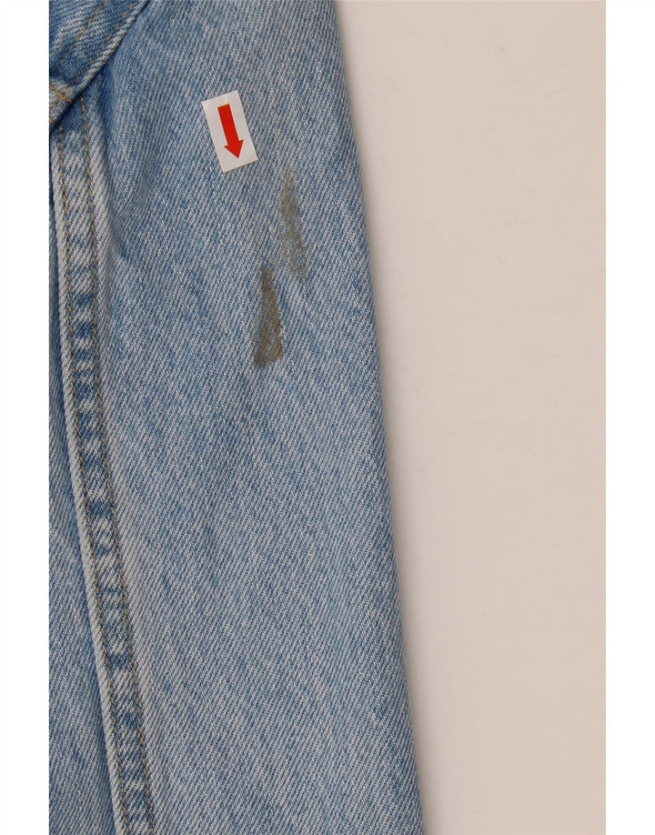 Levi's Womens Crop Denim Jacket UK 16 Large Blue Floral Cotton