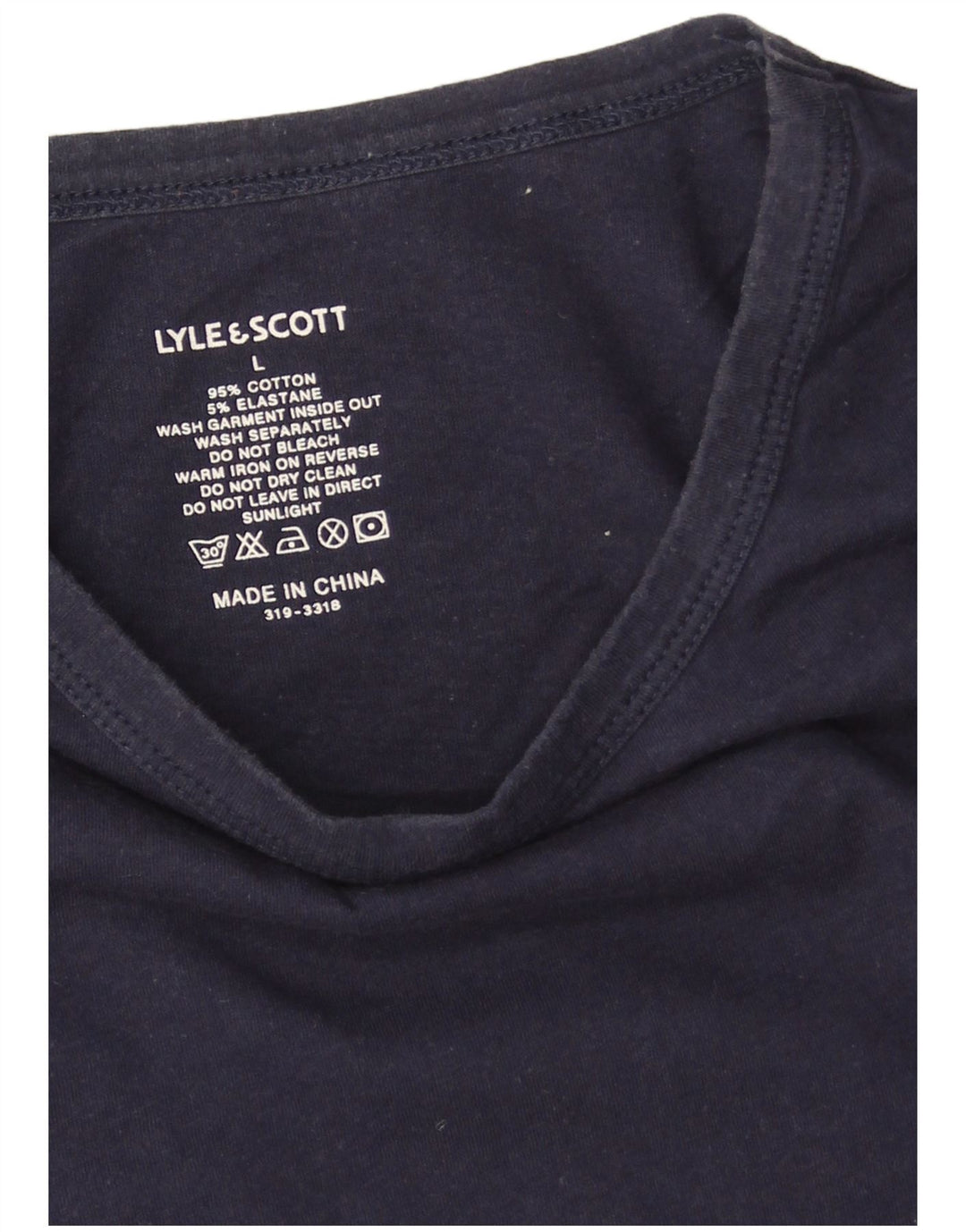 Lyle & Scott Mens T-Shirt Top Large Navy Blue Cotton