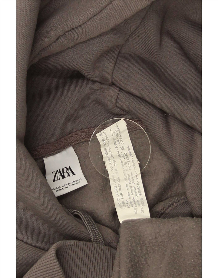 Zara Mens Hoodie Jumper Medium Grey Cotton