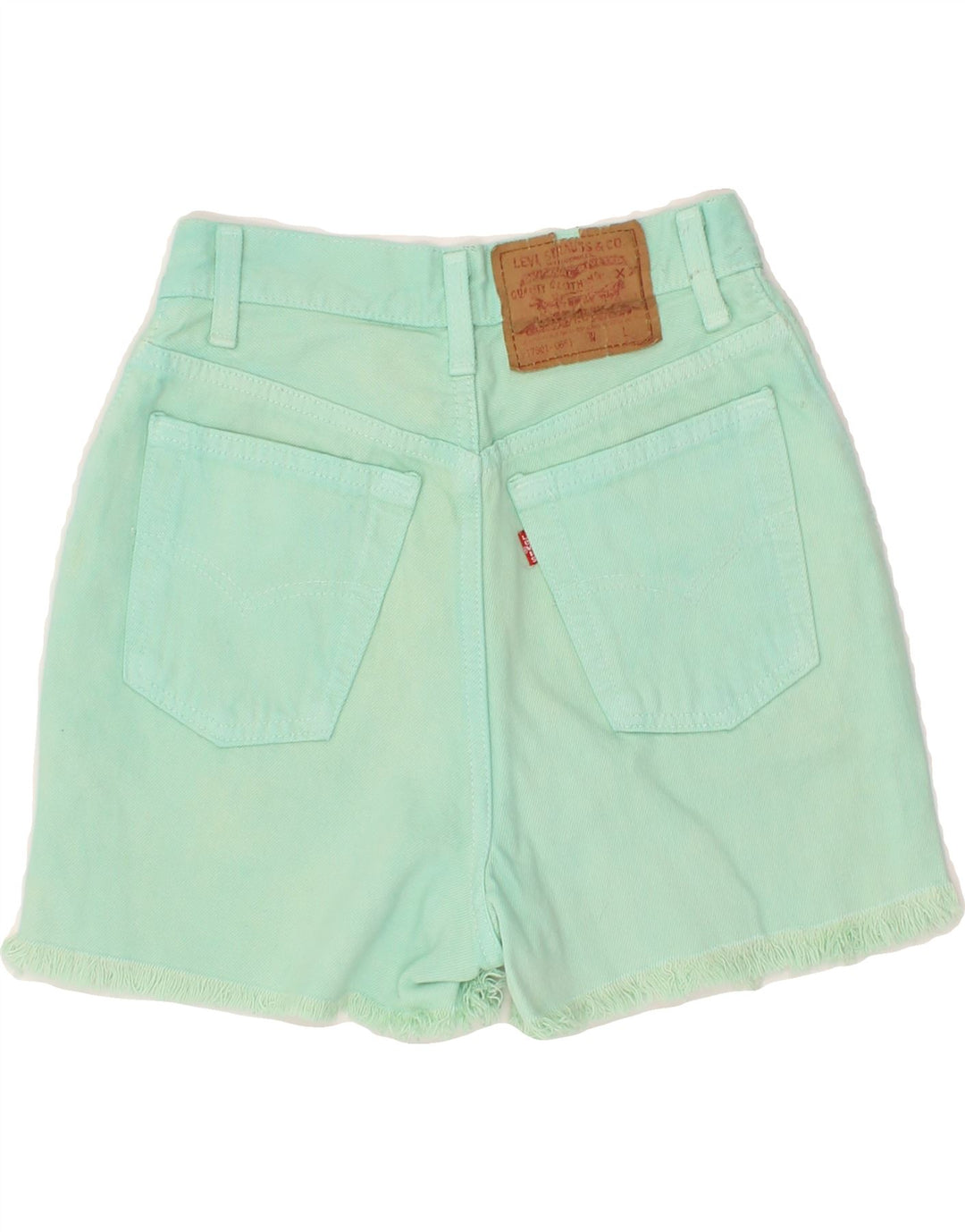 LEVI'S Womens Denim Shorts W25 XS Green Vintage Levi's and Second-Hand Levi's from Messina Hembry 