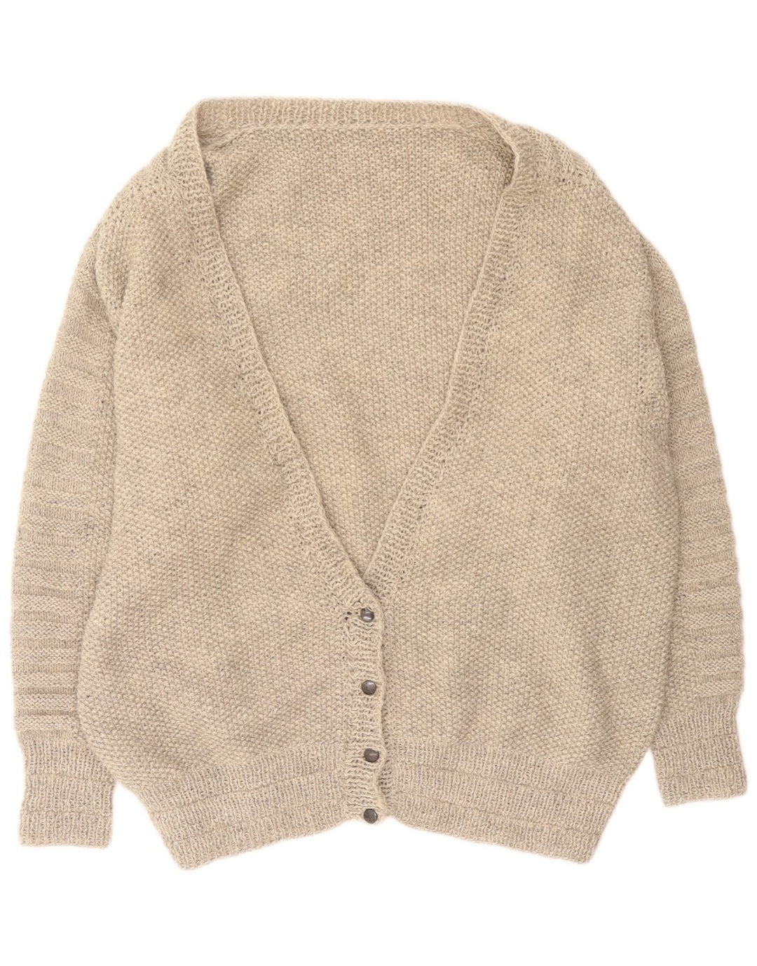 Vintage Womens Oversized Cardigan Sweater UK 16 Large Grey
