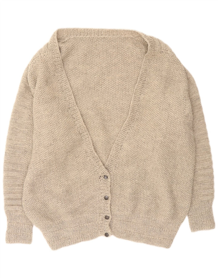 Vintage Womens Oversized Cardigan Sweater UK 16 Large Grey