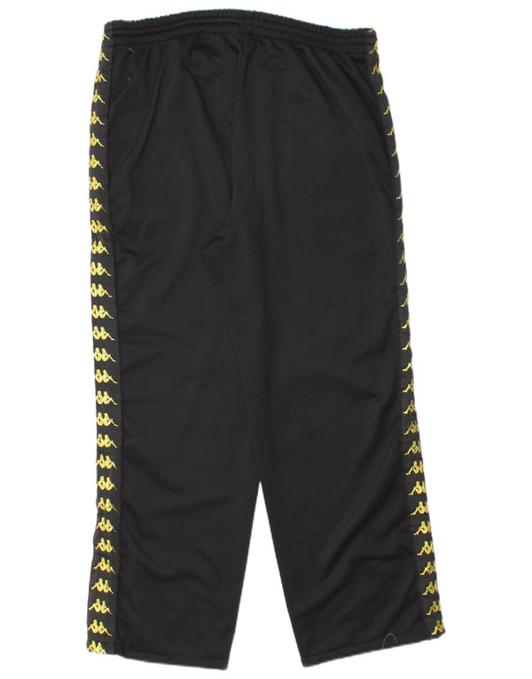 KAPPA Mens Graphic Tracksuit Trousers Joggers XL Black Polyester