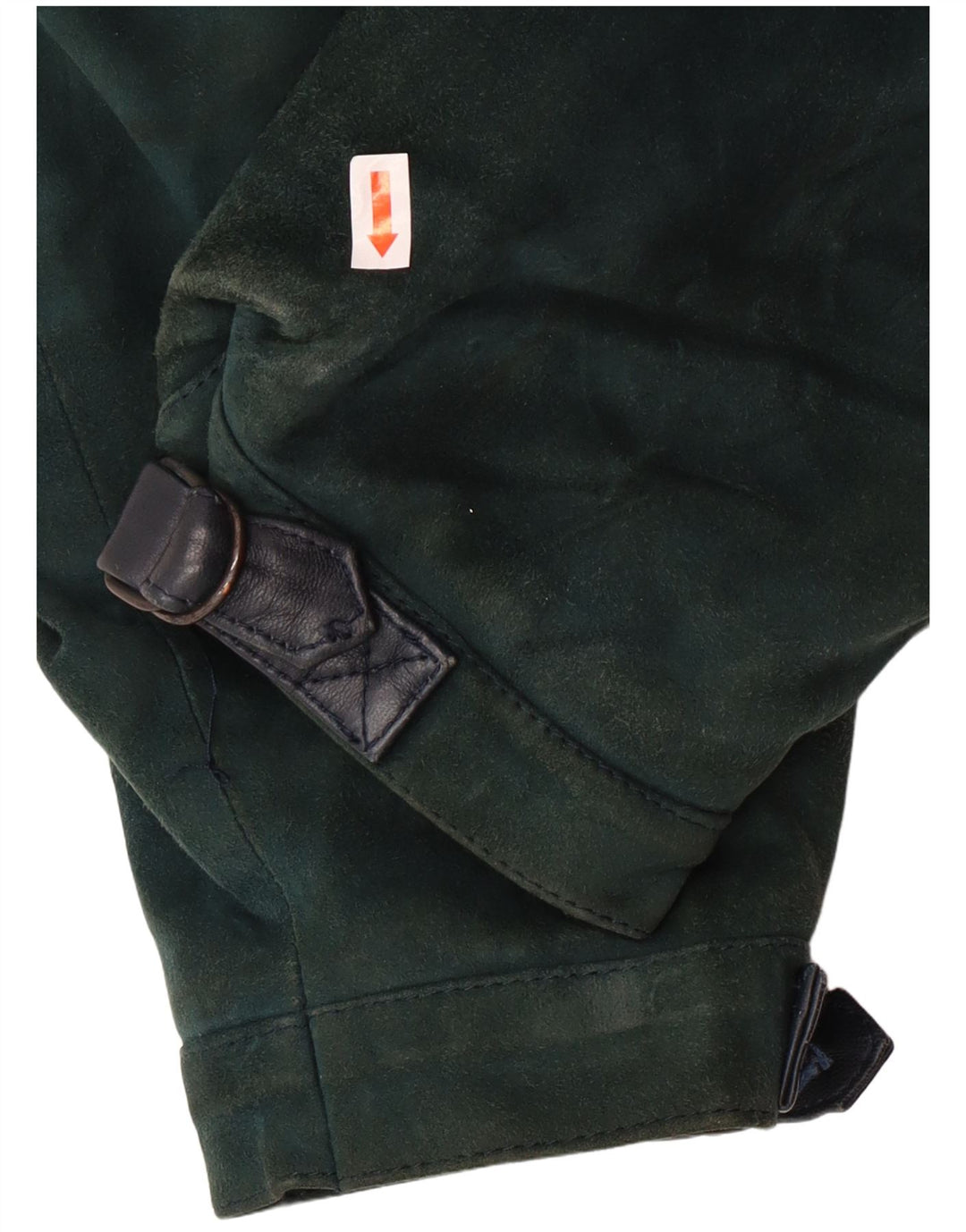 VINTAGE Womens Crop Leather Jacket UK 6 XS Navy Blue