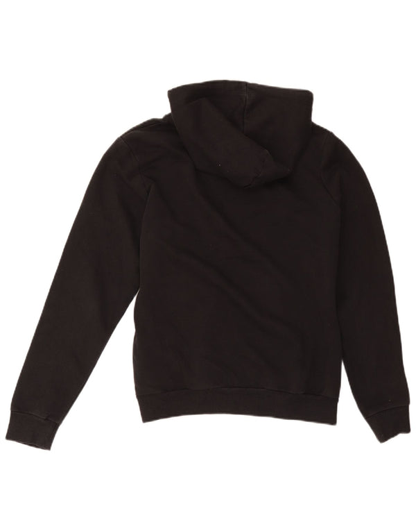 Puma Womens Graphic Hoodie Jumper UK 14 Large Black Cotton