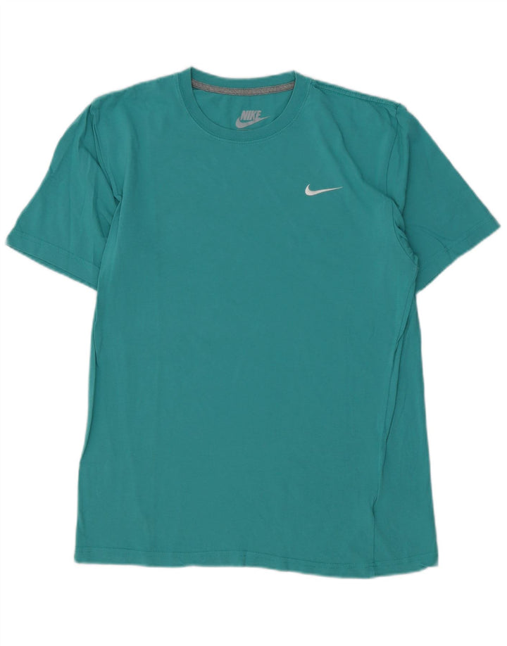 Nike Mens Regular Fit T-Shirt Top Medium Turquoise Cotton