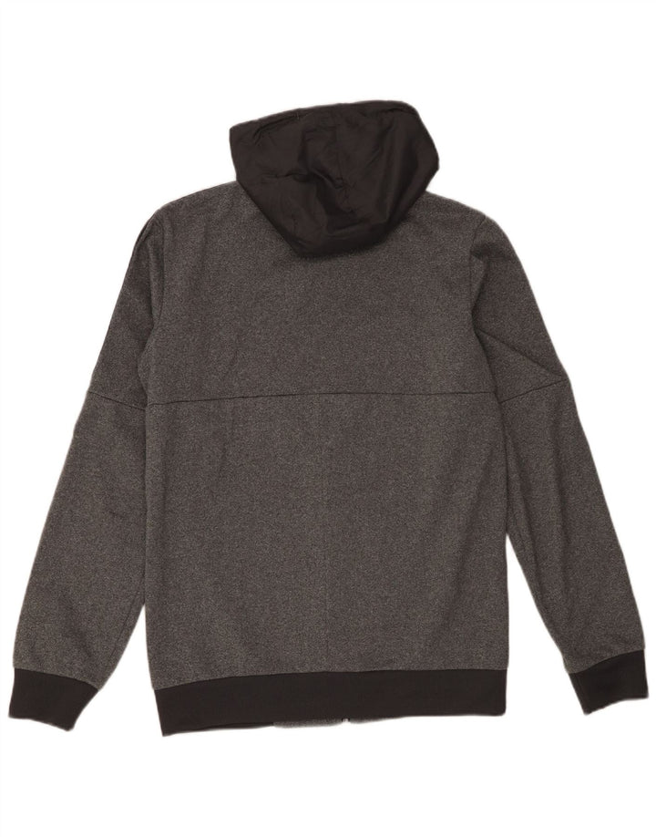 Adidas Mens Graphic Zip Hoodie Sweater Small Grey Colourblock Polyester
