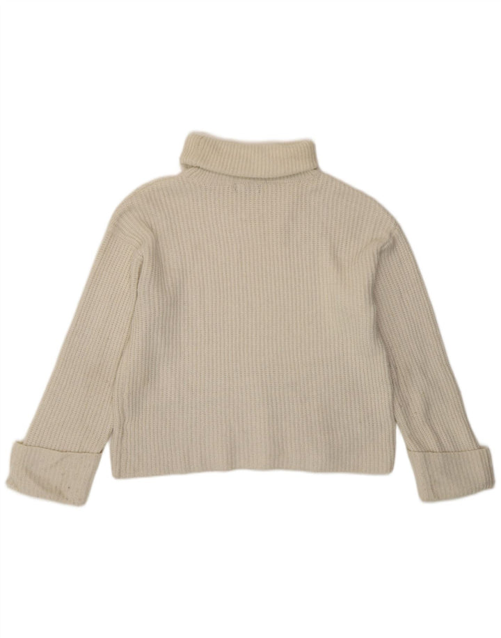 Marks & Spencer Mens Roll Neck Jumper Sweater Small Off White Polyamide