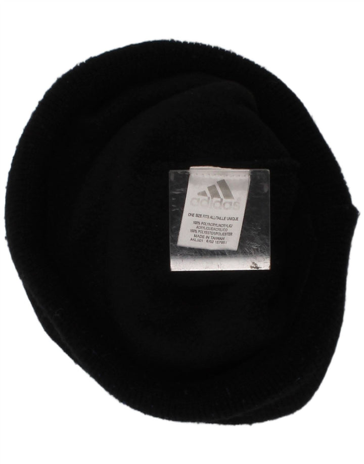Adidas Mens Knit Beanie Hat One Size Black Striped Polyester