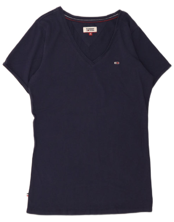 TOMMY HILFIGER Womens T-Shirt Top UK 10 Small Navy Blue