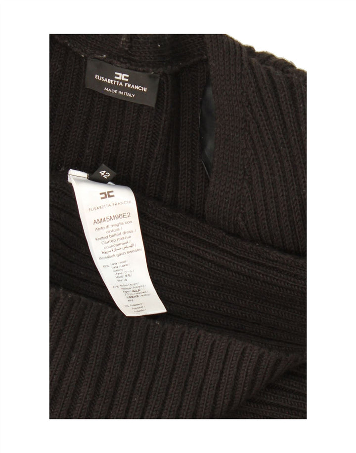 ELISABETTA FRANCHI Womens Jumper Dress IT 42 Medium Black Wool Vintage Elisabetta Franchi and Second-Hand Elisabetta Franchi from Messina Hembry 