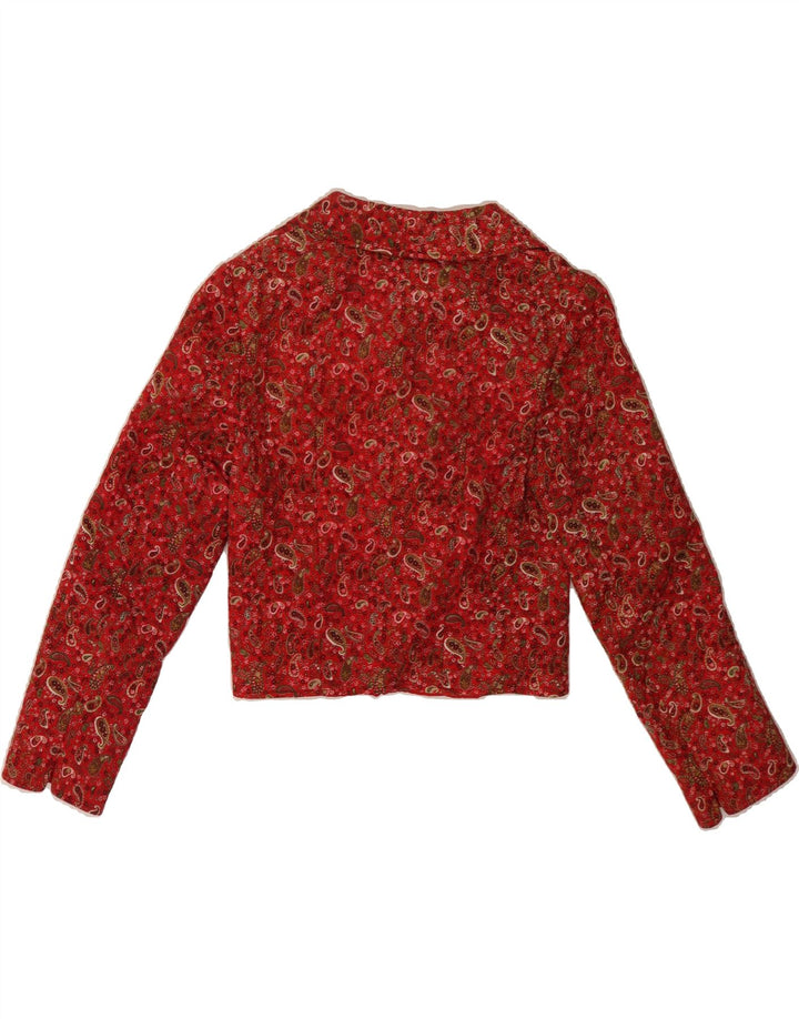 LODENFREY Womens 5 Button Blazer Jacket UK 14 Medium Red Paisley Cotton Vintage Lodenfrey and Second-Hand Lodenfrey from Messina Hembry 