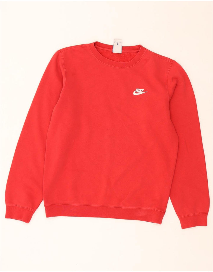 NIKE Mens Sweatshirt Jumper Small Red Cotton