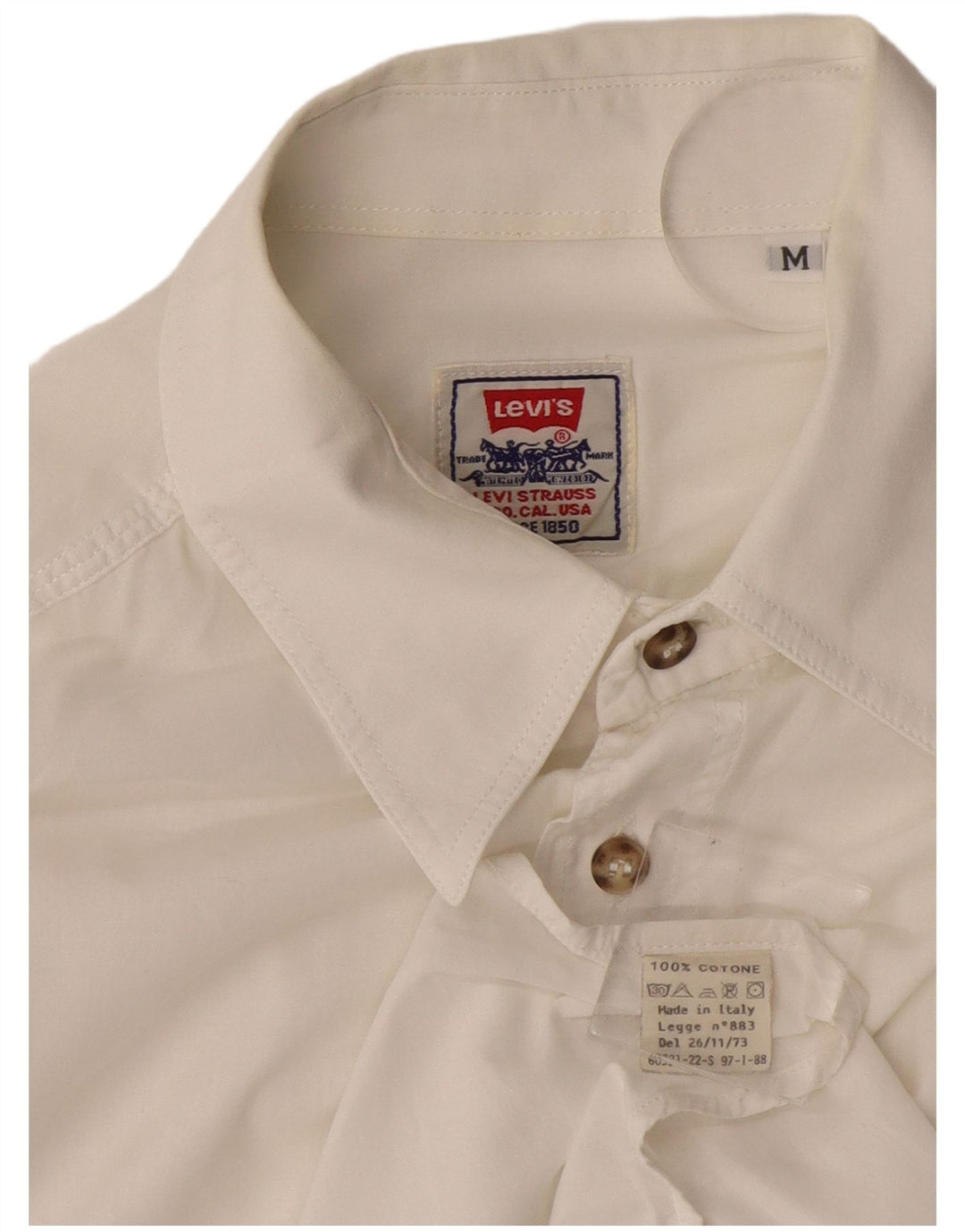 LEVI'S Mens Shirt Medium White Cotton