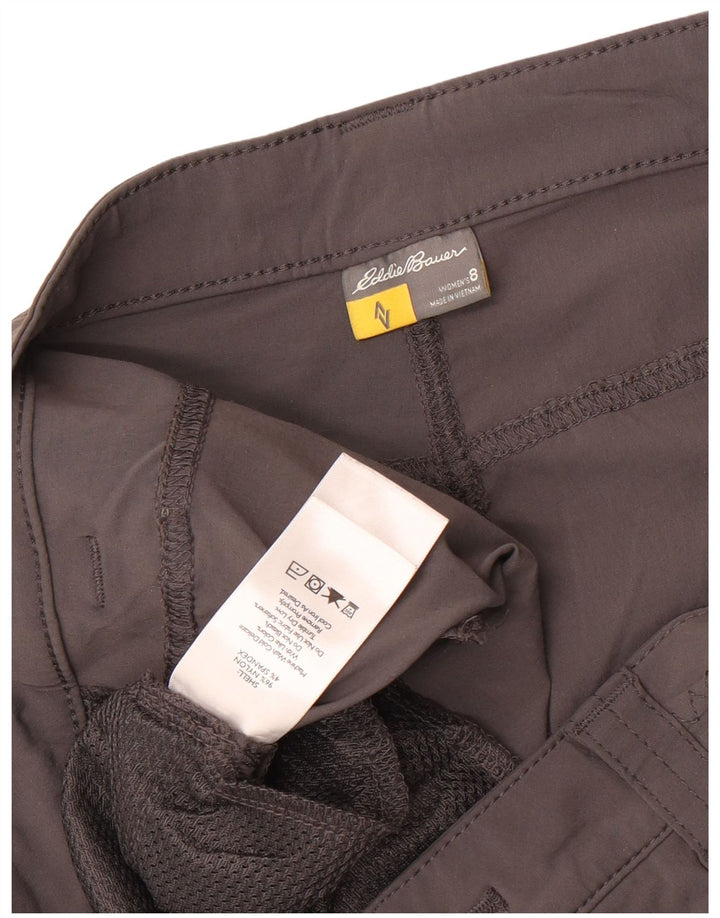 Eddie Bauer Womens Cargo Shorts US 8 Medium W32  Grey Nylon