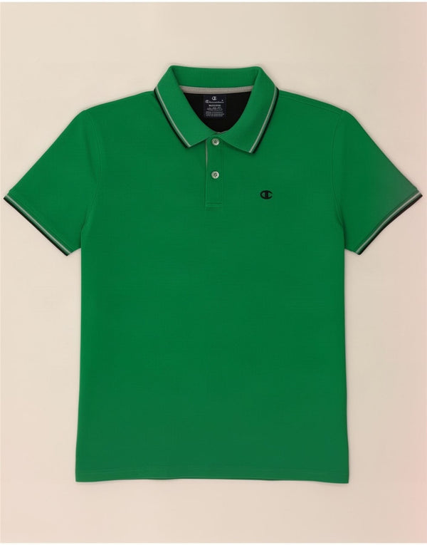 Champion Mens Polo Shirt Medium Green Cotton