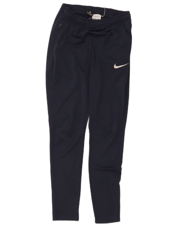Nike Womens Dri Fit Tracksuit Trousers UK 8 Small  Navy Blue Polyester